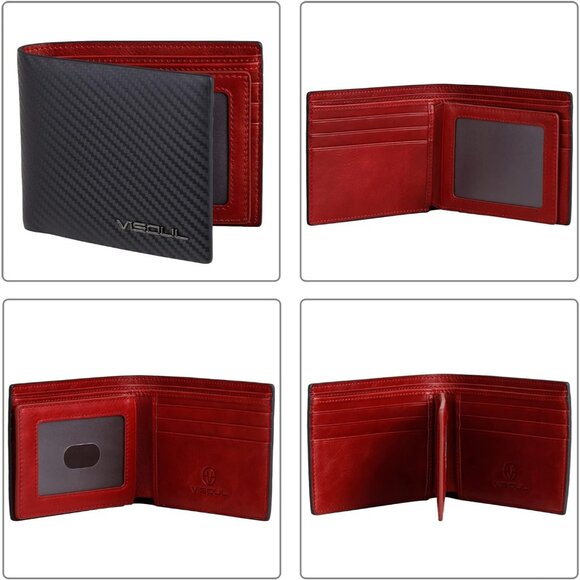 Men's Leather RFID Blocking Wallet Extra Capacity, Bifold Security Wallet - Picture 3 of 7